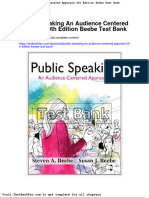 Dwnload Full Public Speaking An Audience Centered Approach 9th Edition Beebe Test Bank PDF