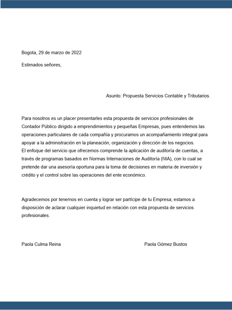Propuesta de Servicios Contables y Tributarios | PDF | Contabilidad ...
