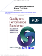 Dwnload Full Quality and Performance Excellence 8th Edition Evans Test Bank PDF