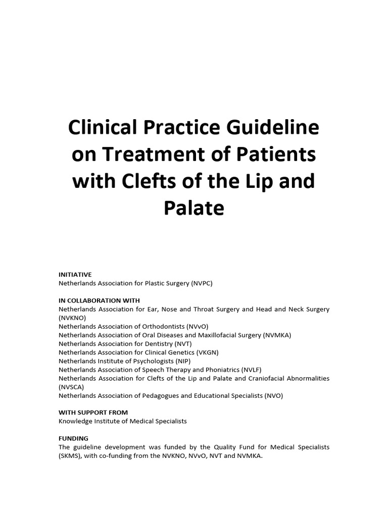 Cleft Lip and Palate Treatment Guidelines | PDF | Medical Diagnosis ...