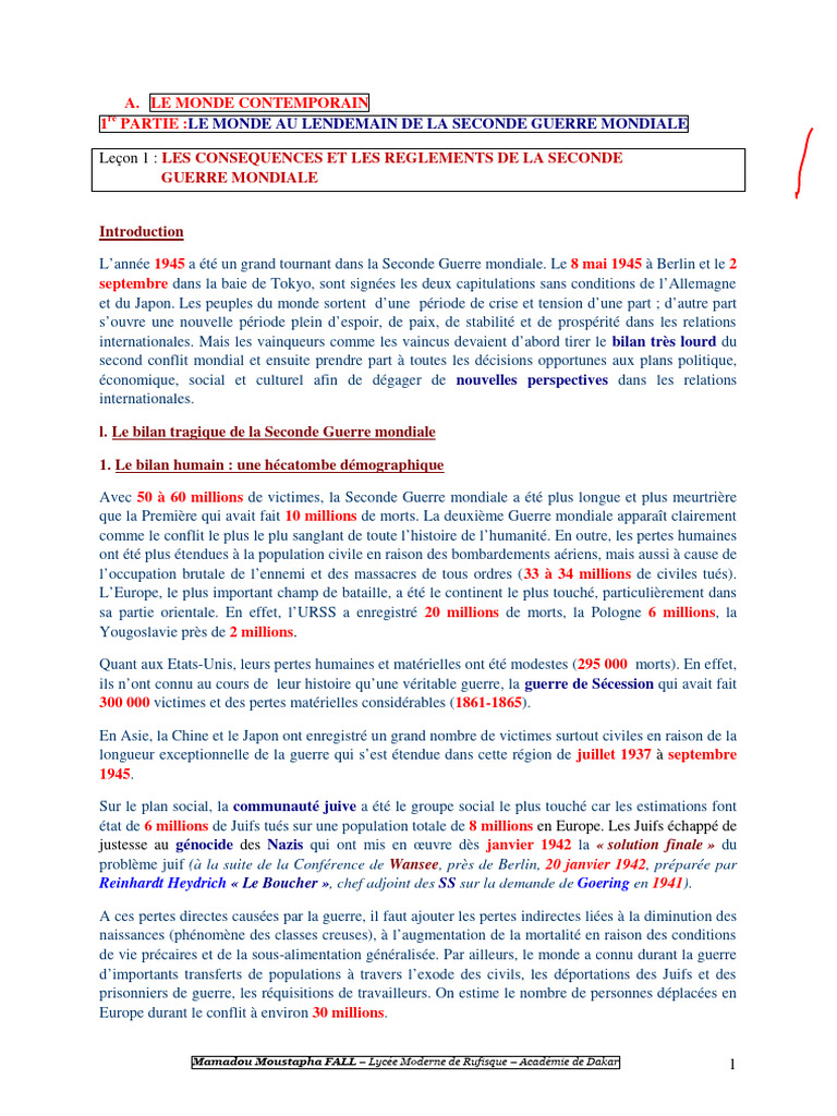 Conséquences de la Seconde Guerre mondiale | PDF | Guerre froide ...