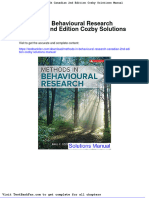 Dwnload Full Methods in Behavioural Research Canadian 2nd Edition Cozby Solutions Manual PDF