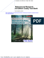 Dwnload Full Methods in Behavioural Research Canadian 2nd Edition Cozby Test Bank PDF