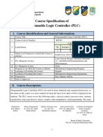 MT305 Course Specification of Programmable Logic Controller PLC