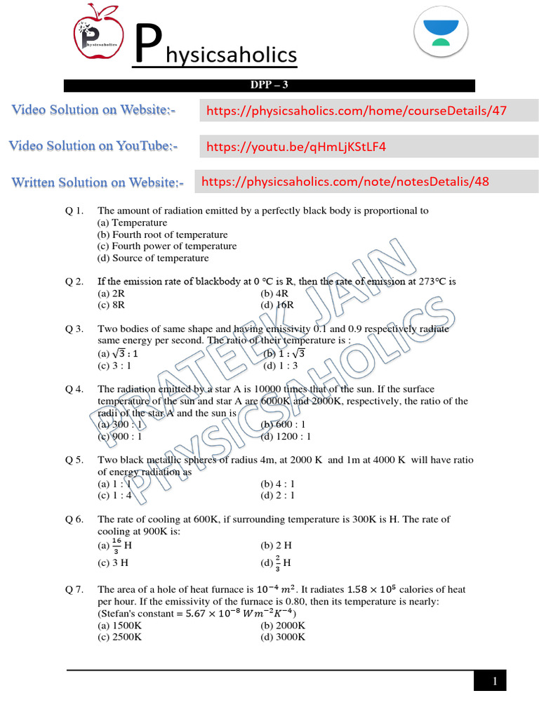 Uploads1643982101DPP-3 Heat Transfer - Radiation Electromagnetic ...