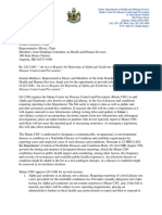 Maine CDC Letter Re LD 2100