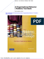 Dwnload Full Essentials of Organizational Behavior 11th Edition Robbins Test Bank PDF