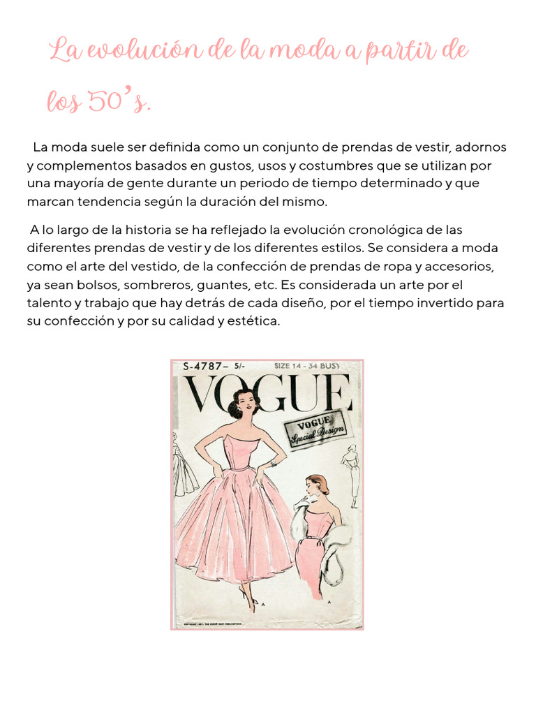 Evolución de la moda desde los 50's | PDF | Moda | Ropa