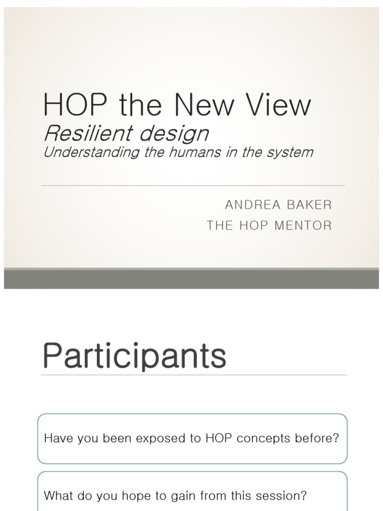 HOP Principles for Safety Improvement | PDF | Error | Risk
