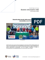 Boletín Informativo 089 - Desarticulada Banda Delincuencial Los Del Parque