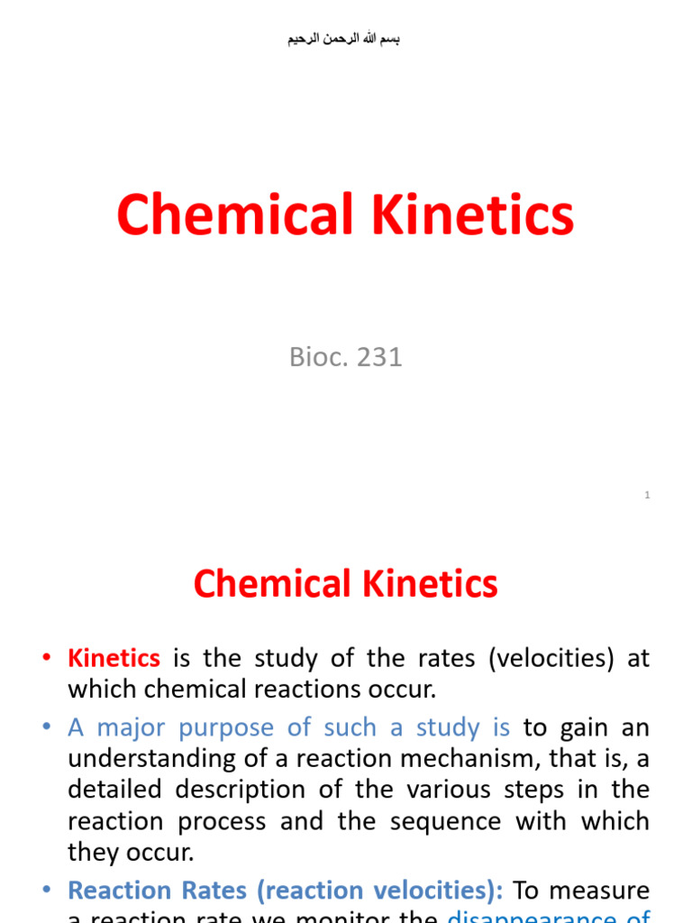 231 Lecture 8 | PDF | Reaction Rate | Chemical Kinetics