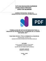 Plan de Negocios para La Creación de Una Lavandería en La Ciudad de Tacna - 2021