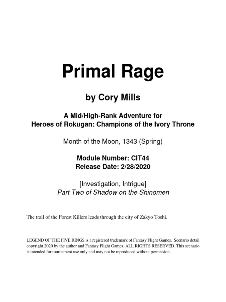 IT 44 Primal Rage | PDF