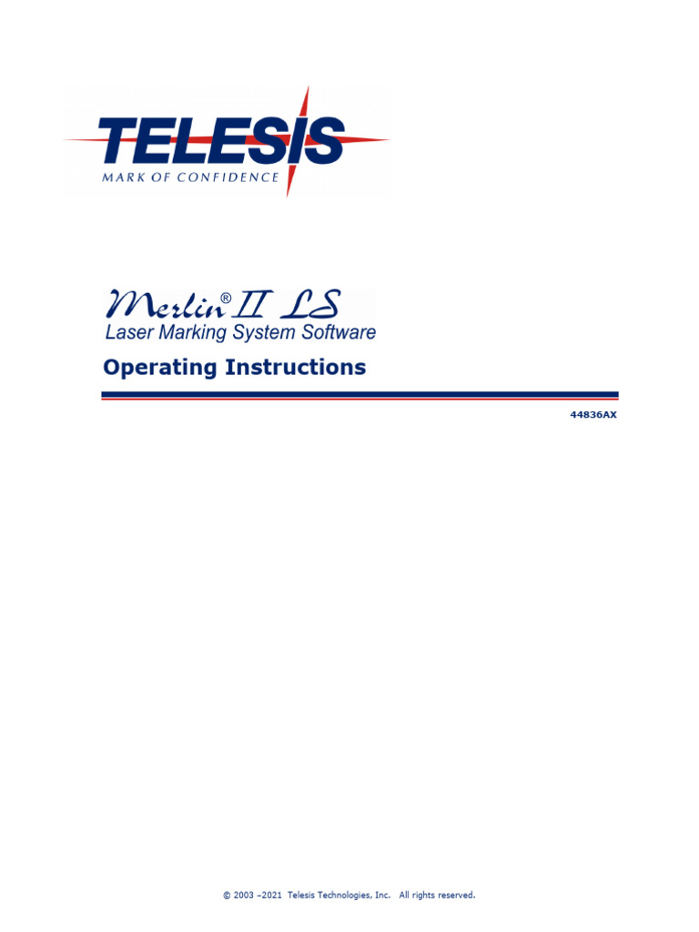 Merlin II LS Operating Instructions | PDF | Menu (Computing) | Computing