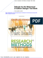 Dwnload Full Research Methods For The Behavioral Sciences 4th Edition Stangor Test Bank PDF