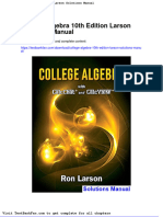 Dwnload Full College Algebra 10th Edition Larson Solutions Manual PDF