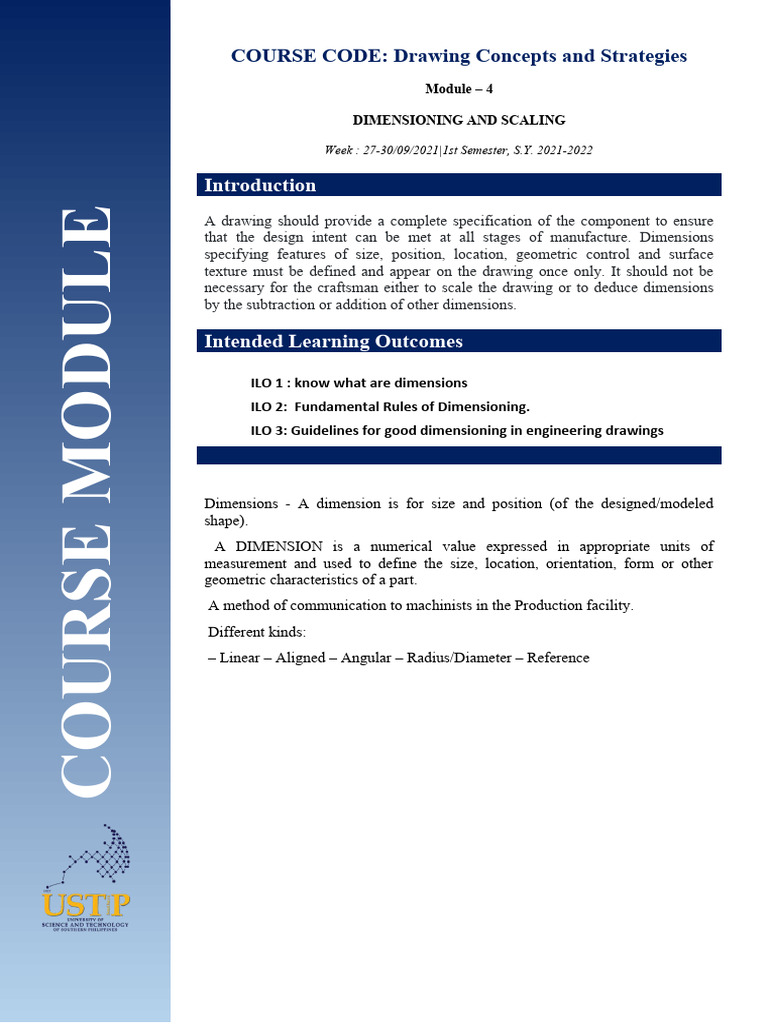 Module-4 Dimensioning Tidal | PDF | Dimension | International System Of ...