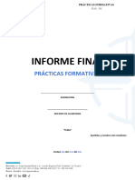 Formato de Informe Final Prácticas Formativas Comunitarias I