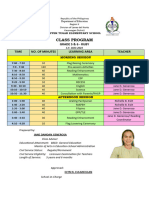 Individual Class Program & Teaching Load