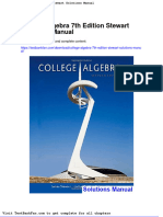 Dwnload Full College Algebra 7th Edition Stewart Solutions Manual PDF