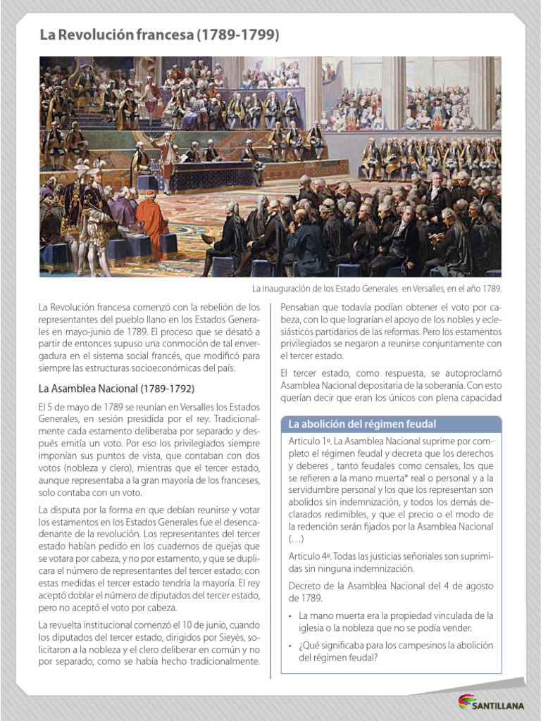 Abolición del Feudalismo en Francia 1789 | PDF | revolución Francesa