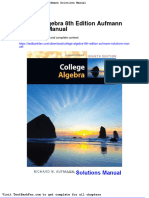 Dwnload Full College Algebra 8th Edition Aufmann Solutions Manual PDF