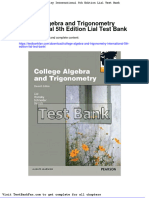 Dwnload full College Algebra and Trigonometry International 5th Edition Lial Test Bank pdf