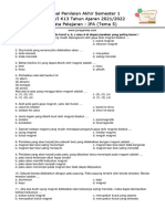 Soal IPA Kelas 6 Semester 1 (Tema 5) 2021