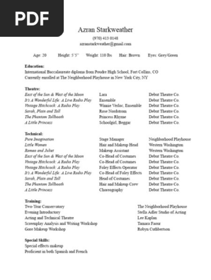 acting resume 