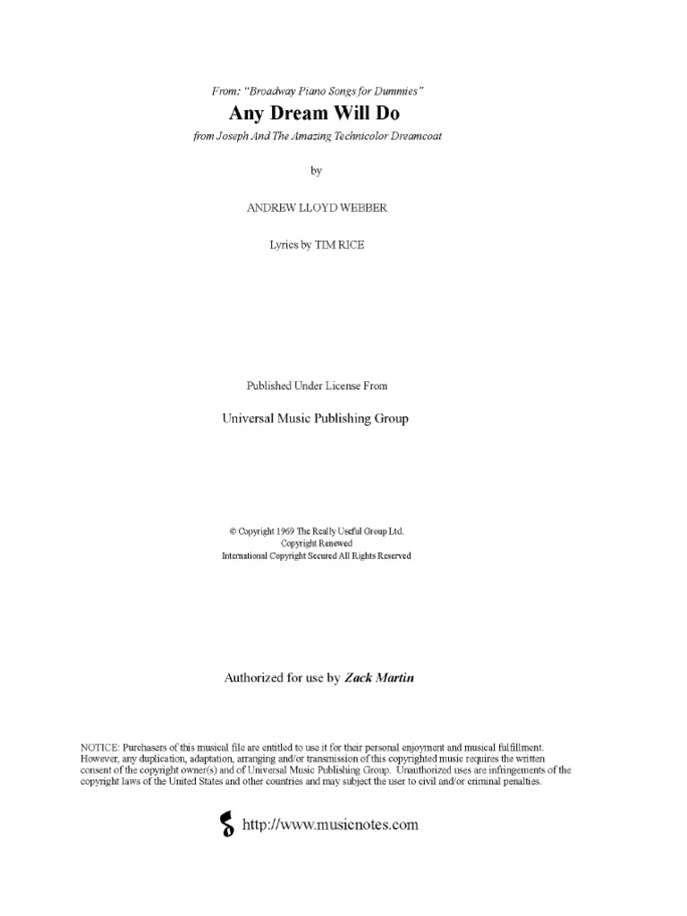 Any Dream Will Do | PDF