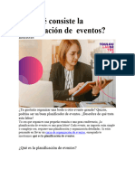 En Qué Consiste La Planificación de EVENTOS