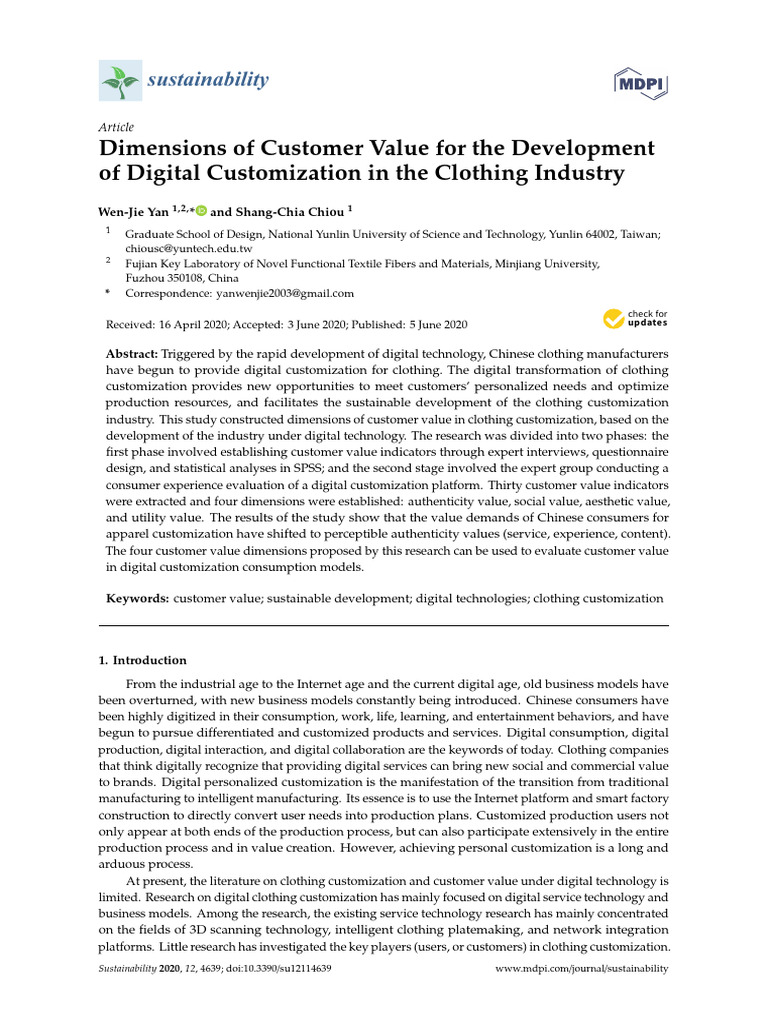 Dimensions of Customer Value For The Development of Customization | PDF ...