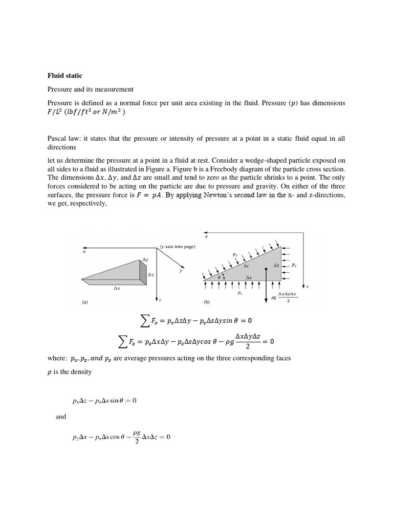Fluid Pressure Measurement Techniques | PDF | Pressure Measurement ...