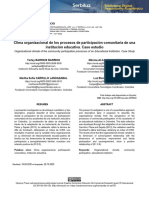 Clima Organizacional de Los Procesos de Participación Comunitaria