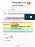 Comunicado N°00062 Horario Asistencia Estudiantes Por Validacion Codigo de Convivencia