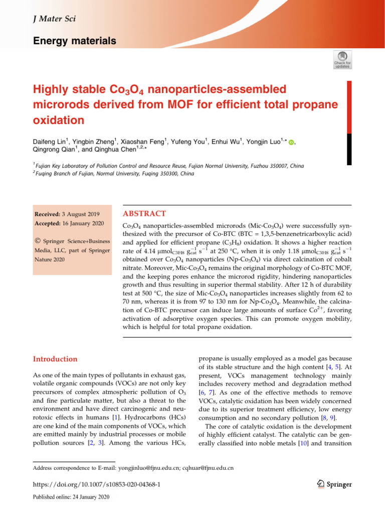 10.1007@s10853 020 04368 1 | PDF | Catalysis | Nanoparticle