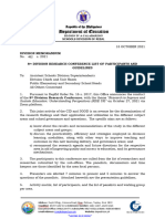 Division Memorandum No. 462, S. 2021