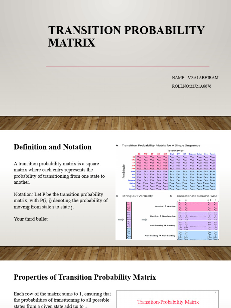 Transition Probability Matrix Overview | PDF | Markov Chain | Matrix ...