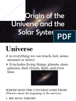 Origin of The Universe and Solar System