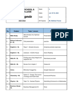 Weekly Agenda Grade 12 - 2023 - 2024