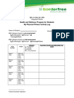 Physical Fitness Activity Log Blank Template 1 1