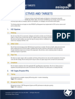 2019 HSE Objectives and Targets