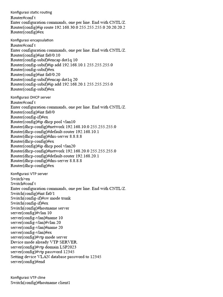 Konfigurasi Static Routing | PDF | Router (Computing) | Computer Science