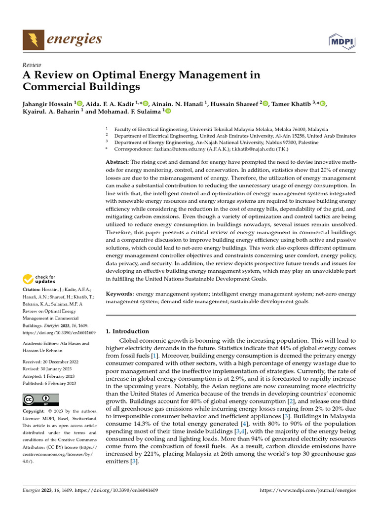 Energies 16 01609 | PDF | Air Conditioning | Efficient Energy Use