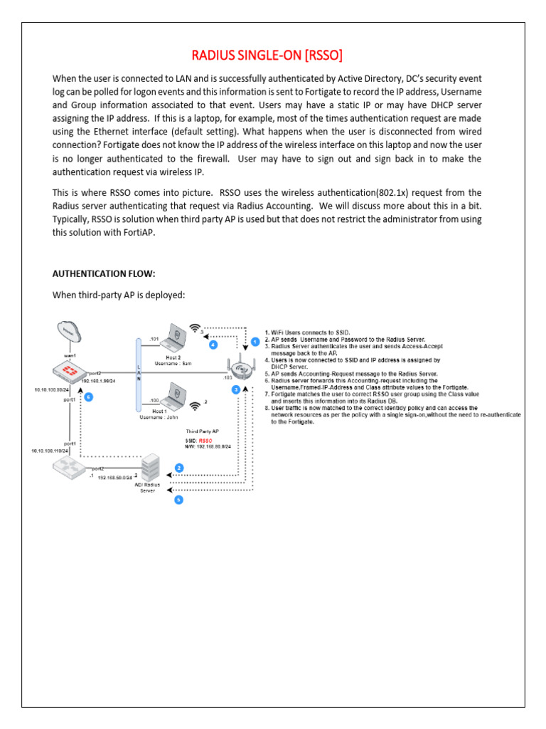 Radius Single Sign On Rsso | PDF | Radius | Computer Engineering