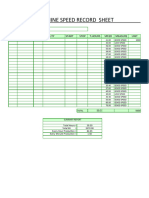 Machine Speed Recordsheet