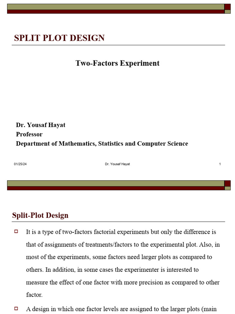 5. Split Plot Design | PDF | Experiment | Teaching Mathematics