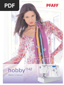 Pfaff Hobby 1142 Sewing Machine Instruction Manual