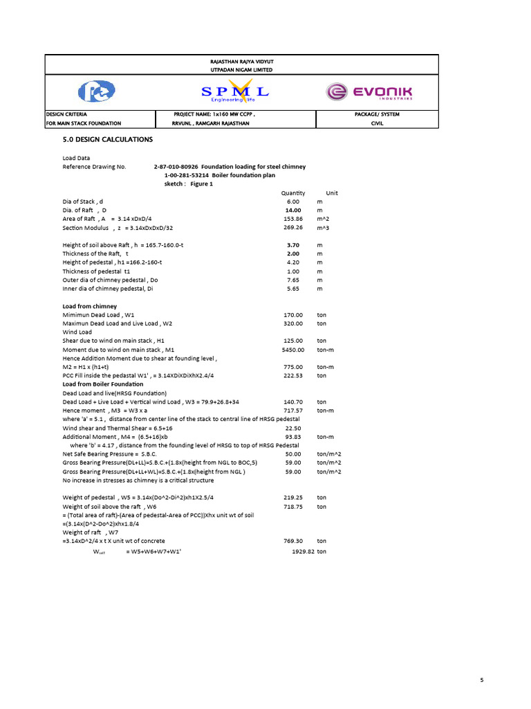 Main Stack Foundation Design Criteria | PDF | Mechanical Engineering ...