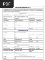 Recruitment Application Form: Candidate Information